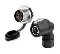 LP-20 impermeable para conector industrial con entrada de 90 grados para automatización robótica Integración marina y de sistemas (4 núcleos)