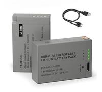 LP-E17 - Batería de 1500 mAh con indicador LED inteligente compatible con cámaras digitales Canon EOS RP, EOS R10, EOS R8, EOS R50, Rebel T8i, T7i, T6i, SL2, SL3, EOS 77D y EOS 750D - 2 Pack