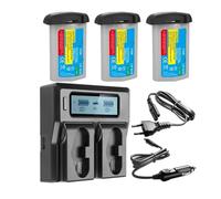 LP-E19 LP-E19 LP-E4N Batería con Cargador Rápido De Doble Ranura LCD, Compatible con Canon, For EOS 1DX 1D X Mark II 1Ds Mark III 1D Mark III 1(3BatteryWithCharger)