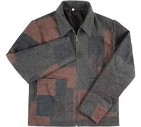 LP-FACON The Be-ar S02 Jeremy Allen Abrigo de invierno de lana blanca para hombre - Chaqueta de lana a cuadros