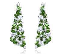 LP LOHASPIE Pendientes femeninas Drop dangle S925 joya natural de plata esterlina rhodolite granate citrine joyería boutique de cumpleaños (Verde Oscuro)