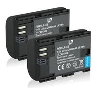LP LP-E6, LP-E6N - Paquete de 2 baterías de repuesto de 2600 mAh para Canon EOS R6 R5 R 90D 80D 70D 60D 60DA 6D Mark II 5D Mark II/III/IV 5DS 5DS R 7D 7D Mark II XC15 XC10 BMPCC 4K/6K
