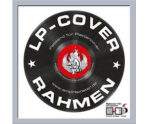 LP - Marco de Cubierta para Discos de Vinilo de Calidad de la Marca Empire® Frames Perfil de 15 mm de plástico Plateado Cristal acrílico - Tamaño Exterior 34,5 x 34,5 cm