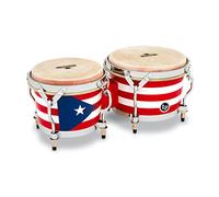 LP Matador - Bongos de madera, con diseño de Bandera de Puerto Rico, 7 1/4" y 8 5/8"