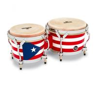 LP Matador Wood Bongos Puerto Rican Flag Chrome Hardware