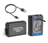 LP NP-FW50 - Baterías de Repuesto para Sony Alpha A6000, A6400, A6100, A6300, A6500, A5100, A5100, A7, A7 II, A7R, A7R II, A7R2, A7S, A7S II, A5000, A30000 Serie 0, NEX-3/5/7