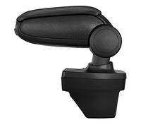 LP Trade Apoyabrazos Central para Clio 5V | Accesorio consola de almacenamiento y reposamanos con compartimento organizador | Pieza de interior de coche | Piel sintética negra - Costura negra