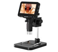 LP043 IP65 - Microscopio electrónico digital LCD impermeable de 1000 x 4.3 pulgadas, tipo monocular con 8 luces LED ajustables