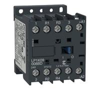 LP1K09008BD Contactor, 4P, 2 NO + 2 NC, AC-1, LT o eq a 440V, 20A, 24VDC bobina