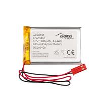 LP603450 - Batería de polímero de Litio (3,7 V, 1200 mAh, polímero de Litio, AKYGA AKY0638, PCM JST, Conector de 2,5410 cm)