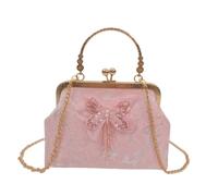 LPACXBYD Bolso de mano con cierre beso encaje vintage