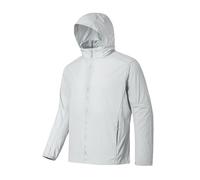 LPACXBYD Chaqueta Anti UV Cortavientos de Verano Unisex for Senderismo, Escalada, Camping, Chaqueta protección Solar for Hombres y Mujeres, Sombrero Oculto(Gray,M)