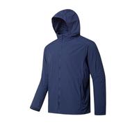 LPACXBYD Chaqueta Anti UV Cortavientos de Verano Unisex for Senderismo, Escalada, Camping, Chaqueta protección Solar for Hombres y Mujeres, Sombrero Oculto(Dark Blue,XL)
