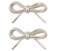 LPACXBYD Cordones Para Zapatos Cordón de zapato con diamantes imitación, cordón correa trenzada cruzada brillante, 1 par/2 uds(Light color)