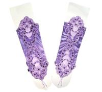 LPACXBYD Guantes de Lentejuelas Sexy Women Satin Sequin Seam Pearl Lace Hook Finger Glove Female Retro Bride Hollowing Out Wedding Dress Fingerless Mitten