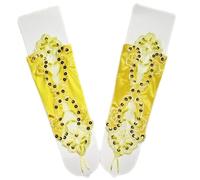 LPACXBYD Guantes de Lentejuelas Sexy Women Satin Sequin Seam Pearl Lace Hook Finger Glove Female Retro Bride Hollowing Out Wedding Dress Fingerless Mitten