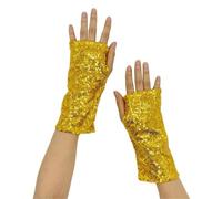LPACXBYD Guantes de Lentejuelas Vintage Sequins Gloves Fingerless Shining Dancing Gothic Short Club Handwear Nightclub Stage