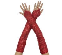 LPACXBYD Guantes de Lentejuelas Vintage Sequins Gloves Shining Fingerless Cosplay Mittens Long Gothic Club Handwear Party