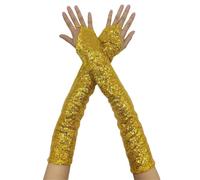 LPACXBYD Guantes de Lentejuelas Vintage Sequins Gloves Shining Fingerless Cosplay Mittens Long Gothic Club Handwear Party