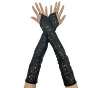 LPACXBYD Guantes de Lentejuelas Vintage Sequins Gloves Shining Fingerless Cosplay Mittens Long Gothic Club Handwear Party