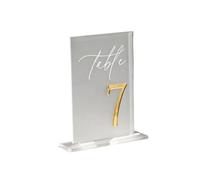 LPACXBYD PortanúMeros De Mesa White Acrylic Table Numbers Wedding Decor Signage Gold Tabletop PosanúMeros Para Boda(Gold on frosted,No.1-20)