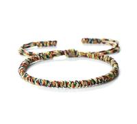 LPACXBYD Pulsera Cuerda Trenzada Pulseras trenzadas hechas a mano for mujeres y hombres, pulsera ajustable con nudo rojo, amuleto for protección de pareja(Color 17)