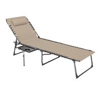 LPACXBYD Tumbona De JardíN Folding Sun Lounger with Side Table, 5-Level Adjustable Reclining Chair, Recliner Sunbed with Pocket