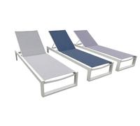 LPACXBYD Tumbona De JardíN Outdoor Adjustable Aluminum Fabric Beach Chaise Garden Lounger Sun Daybed Swimming Poolchair Lounge with Arms(Dark Gray)