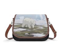 LPAGBCNU Bolsas cruzadas de piel con diseño de osos polares en el hielo para mujer, correas extraíbles y cierre de cremallera, bolsos de mano para mujer