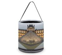 LPAGBCNU Cubo de dulces de Halloween que representa un museo del Louvre en París, bolsas de dulces de Halloween con asas, cestas de dulces reutilizables para Halloween, suministros de fiesta, bolsas