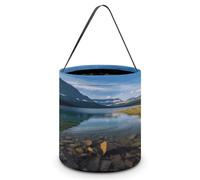 LPAGBCNU Cubo de dulces de Halloween que representa un parque nacional glaciar, bolsas de dulces de Halloween con asas, cestas de dulces reutilizables para Halloween, suministros de fiesta, bolsas de