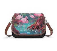 LPAGBCNU Flamingos in The Mangroves - Bolsos cruzados para mujer, correas extraíbles y cierre de cremallera, bolsos de hombro de cuero para mujer