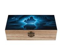LPAGBCNU Joyero de madera, organizador de almacenamiento de recuerdos, cielo estrellado, cueva glaciar, caja de madera hecha a mano para guardar joyas, monedas, tarjetas de tartoto, pequeños tesoros