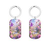 LPAGBCNU Llavero de doble cara con imagen de cuento de hadas con diseño de mar para hombres, marido, esposa, novia, novio, regalo