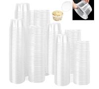 LPAMABA 100 PCS Recipientes para Salsas Pequeños 50ml, Tarros de Plastico para Salsas, Caja de Salsa con Tapa con Bisagras, Envase Aderezo para Guardar Salsas Especias Sensaladas de Ketchup