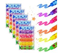 LPAMABA 30 Piezas Mini Fluorescente 6 Colores Subrayadores Resaltadores Mini rotuladores para estudiantes Bolsas de fiesta Papelería divertida Forma de caramelo dulce (Multicolor)