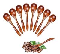 LPAMABA 8 Pieza 13x3cm Cucharas de Madera Natural Pequeñas Cucharas de té Cucharas Sopa Cucharas de Madera para Café Miel Chocolate Caliente Accesorios de Cocina (8)