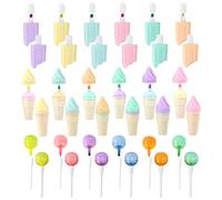LPAMABA Mini Fluorescente,Subrayadores Resaltadores, Mini rotuladores para estudiantes,Bolsas de fiesta Papelería divertida Forma de caramelo dulce (36PCS-Helado)