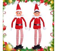 LPAOIS Elfo Navidad 40cm Juego de Elfos Muñeca Suave de Pierna Larga Travieso Duende, Santa Divertida Figura de Elfos Que se comportan Mal con Cuerpo Suave y Cara de Vinilo, niño niña Elfo Decoración