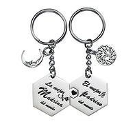 LParkin 2 piezas llaveros madrina llavero padrino, regalo padrinos bautizo, Llavero personalizado, comunion Sorpresa, Regalos de Pascua