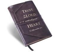 LParkin Funda bíblica de piel sintética de para hombres y mujeres, multifuncional con correa ajustable, regalo cristiano perfecto, confía en el Señor con todo tu corazón, grande