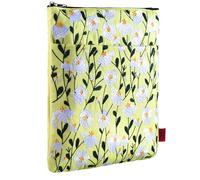 LParkin Funda de libro con bordado de flores de margaritas con cremallera para lectores, funda protectora de regalo para los amantes de los libros, tela lavable de 11 x 8.5 pulgadas, color blanco
