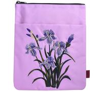 LParkin Funda libro bordada con nacimiento flores, nacimiento, flores, funda libro con cremallera, 23 x 27 cm, funda libro tela regalo cumpleaños (Iris)