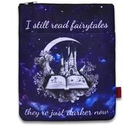 LParkin Funda para libro con cremallera, con texto en inglés "I Still Read Fairytales" Are Just Darker Now, funda protectora de libros de tela lavable para amantes del romance, regalo de lector de mut