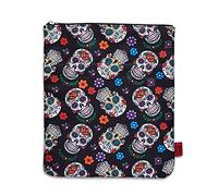 LParkin Funda para Libro con diseño de Calavera de azúcar, Día de los Muertos, Fundas de Libro para el Día de los Muertos, Fundas de Libro con Protector de Cremallera, 11 x 8.5 Pulgadas