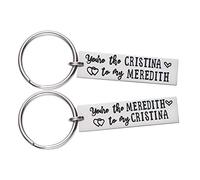 LParkin Juego de 2 llaveros de amistad Greys Anatomy Friends, plata, M