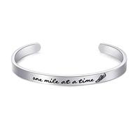 LParkin Marathon Runner's Bracelet - Joyería de acero inoxidable resistente para hombre y mujer, regalos deportivos con inspirador grabado en mantra, Medium, Acero inoxidable, No hay datos