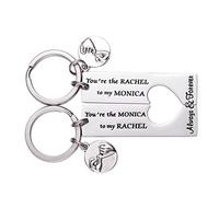 LParkin Mónica y Rachel Best Friend - Llavero con texto en inglés "You are the Monica to My Rachel You are the Rachel to My Monica Medium Blanco