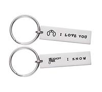 LParkin Original Star Acero inoxidable llavero Wars, Regalos para parejas de boda Wars I Love You I Know Llavero para novia, novio, marido, esposa, regalos para fans de star