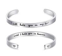 LParkin Pulsera conmemorativa, regalo de condolencias con texto en inglés "I'll Hold You in My Heart Until I Hold You in Heaven Remembrance Duelo Regalos Joyería, 6 inches, Metal